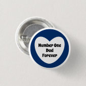 Nummer één pap schild blauw blauw hart ronde button 3,2 cm (Voorkant /achterkant)
