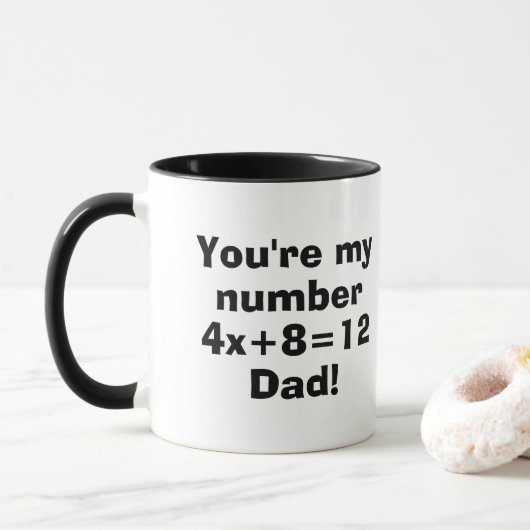 Nummer één pap Wiskunde Lover Funny Fathers Day Gi Mok (Met donut)