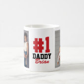 Nummer één papa 2 Foto Vaderdag Koffiemok (Center)