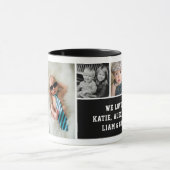 Nummer één Papa Black Aangepast 4 Fotocollage Mok (Midden)