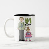 Nummer één papa blond meisje  tweekleurige koffiemok (Links)
