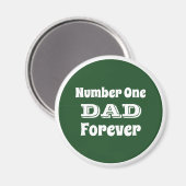 Nummer één papa groen en wit Vaderdag Magneet (Voorkant / Achterkant)