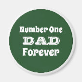 Nummer één papa groen en wit Vaderdag Magneet (Voorkant)