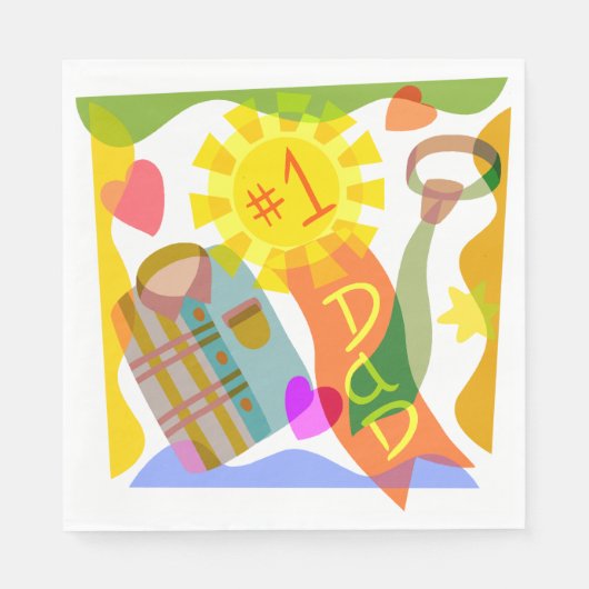 Nummer één papa Napkins Servet (Voorkant)