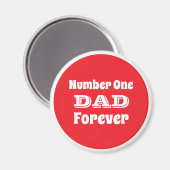 Nummer één papa rood en wit Vaderdag Magneet (Voorkant / Achterkant)
