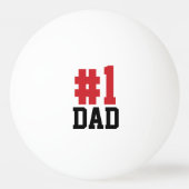 Nummer Een Papa Rood en Zwart Vaderdag Pingpongbal (Voorkant)