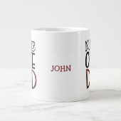 Nummer één pappa Black Tartan Typography Gift Grote Koffiekop (Voorkant)