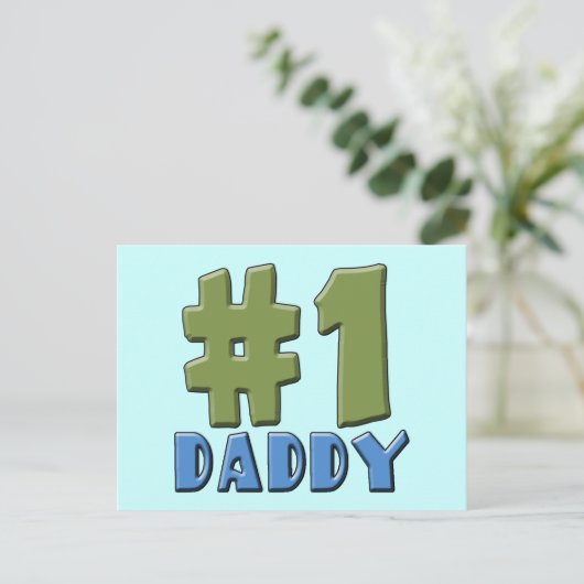 Nummer één pappa-product briefkaart (Staand voorkant)