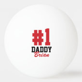 Nummer één pappie rode Vaderdag Pingpongbal (Voorkant)