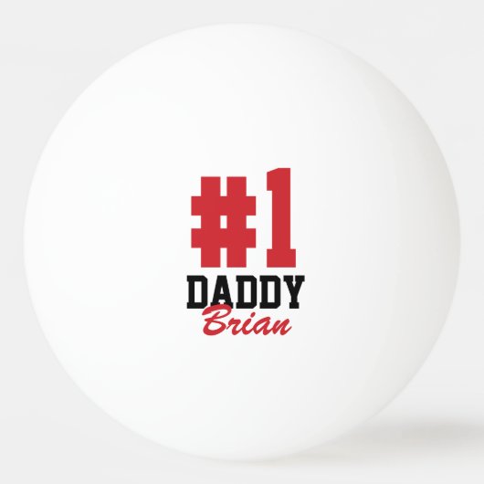 Nummer één pappie rode Vaderdag Pingpongbal (Voorkant)