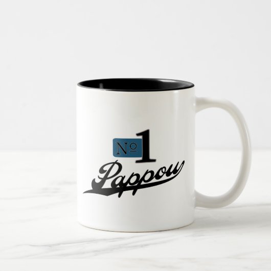 Nummer één Pappou Tweekleurige Koffiemok (Rechts)