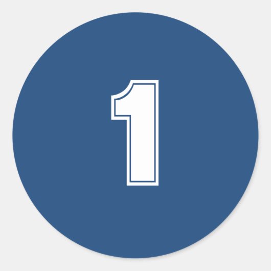 Nummer Een planning levert eenvoudig 1 marine wit Ronde Sticker (Voorkant)