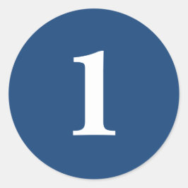 Nummer Een planning levert eenvoudig 1 marine wit Ronde Sticker