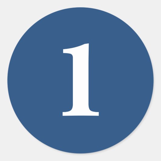 Nummer Een planning levert eenvoudig 1 marine wit Ronde Sticker (Voorkant)
