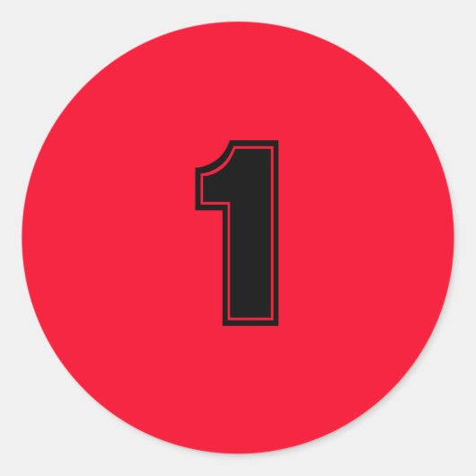 Nummer Een planning levert eenvoudig 1 rood zwart Ronde Sticker (Voorkant)