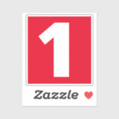 Nummer één rode en witte sticker (Vel)