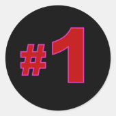 Nummer één rode Stickers (Voorkant)