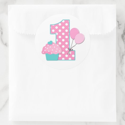 Nummer één ronde sticker (Tas)