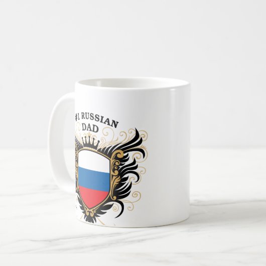 Nummer één Russische vader Koffiemok (Voorkant links)