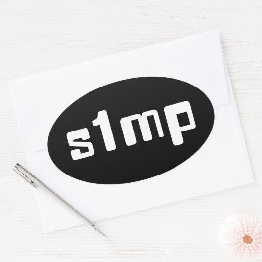 Nummer één Simp Oval Sticker (Envelop)