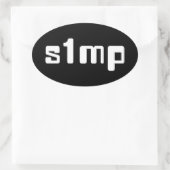 Nummer één Simp Oval Sticker (Tas)