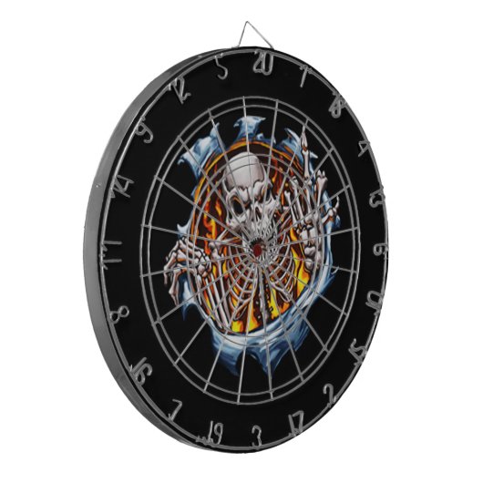 Nummer één skelet dartbord (Voorkant Links)