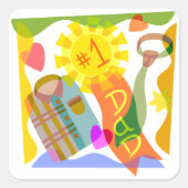 Nummer één Sticker op het Pap Square (Voorkant)