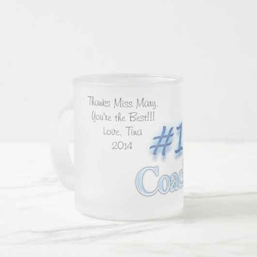 Nummer één tekencoach, bedankt Mok (blauw) (Voorkant links)