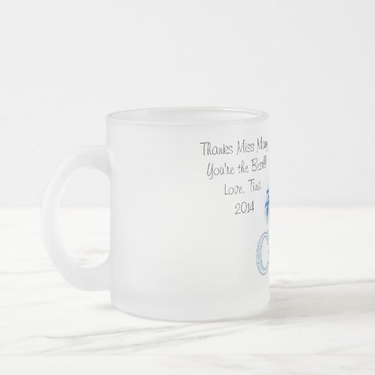 Nummer één tekencoach, bedankt Mok (blauw) (Links)