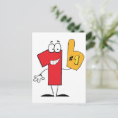 Nummer één tekenfilm briefkaart (Staand voorkant)