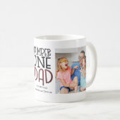 Nummer één vader 2 Foto's Artsy Typografie Name Koffiemok (Voorkant rechts)