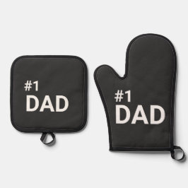 Nummer één vader Eenvoudig Minimalistisch Modern G Ovenwant & Pannenlap Set
