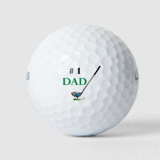Nummer één vader Golf Fathers Day Birthday Cool Golfballen (Voorkant)