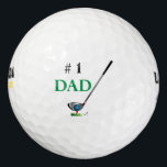Nummer één vader Golf Fathers Day Birthday Cool Golfballen<br><div class="desc">Show je liefde voor je vader met dit 'Nummer één vader met Golf Ball and Club'-ontwerp van Inge Lewis. Perfecte Vaderdag of Birthday gave voor je vader op zijn speciale dag. Vind meer passende producten in de opslag van ingeinc.com.</div>