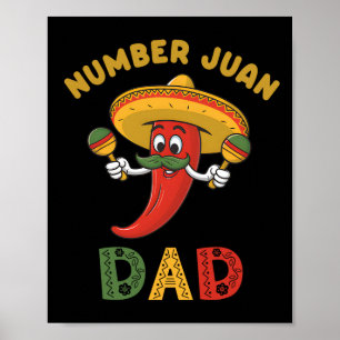Nummer Een Vader Grappig Vaderdag Mexicaan Juan Da Poster