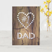 Nummer één vader op een houten achtergrond kaart (Gele Bloem)