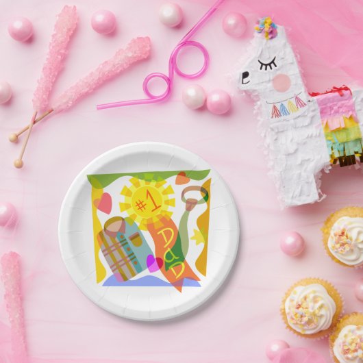 Nummer één vader papieren bordje (Feest)