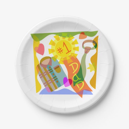 Nummer één vader papieren bordje (Voorkant)