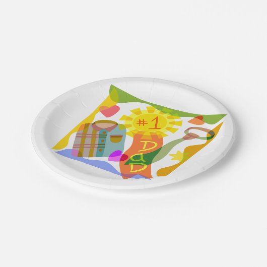 Nummer één vader papieren bordje (Gekanteld)