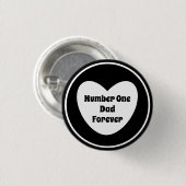 Nummer één vader zwart en wit modern hart ronde button 3,2 cm (Voorkant /achterkant)