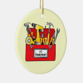 Nummer één vak met gereedschapsdoos keramisch ornament (Rechts)