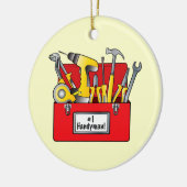 Nummer één vak met gereedschapsdoos keramisch ornament (Links)