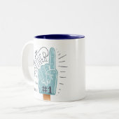 Nummer één Veersterangschuimvinger Tweekleurige Koffiemok (Voorkant links)