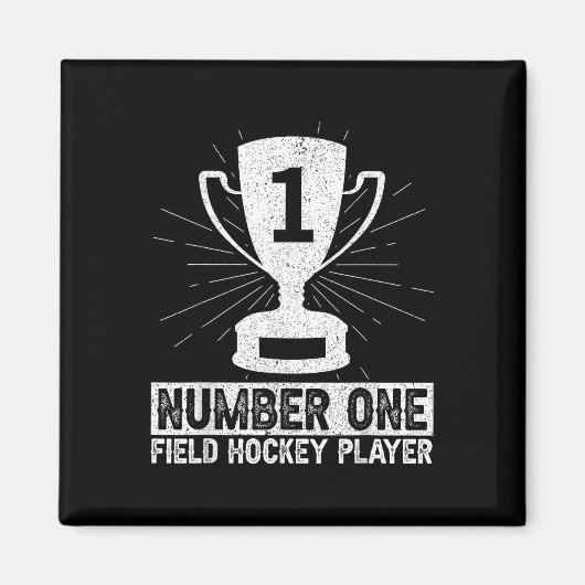 Nummer één veldhockeyspeler keeper magneet (Voorkant)