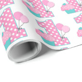 Nummer Een Verjaardag met Ballonnen Cadeaupapier (Rol Hoek)