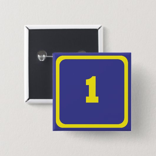 nummer één vierkante button 5,1 cm (Voorkant /achterkant)