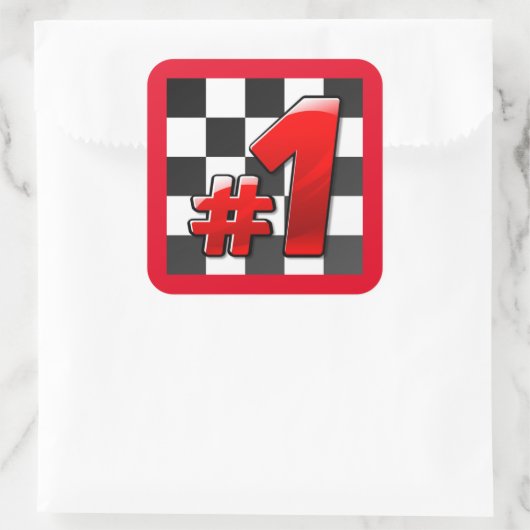 NUMMER ÉÉN VIERKANTE STICKER (Tas)