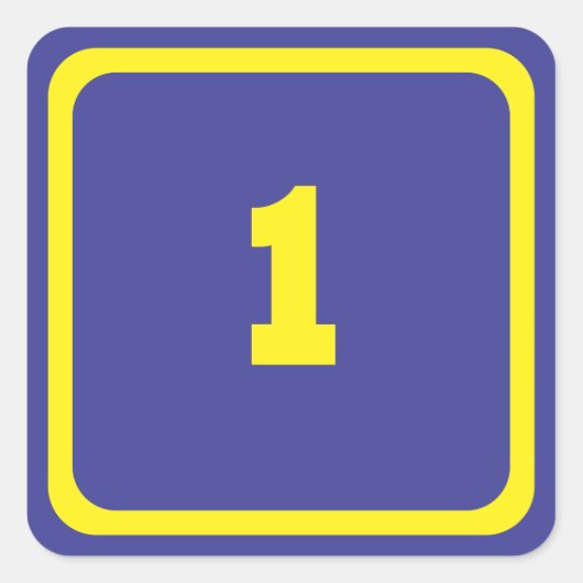 nummer één vierkante sticker (Voorkant)