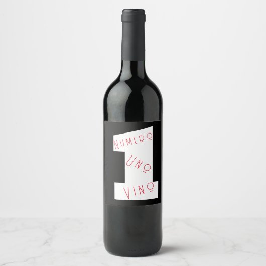 Nummer één Wijn Numero Uno Video visuele tekst Wijn Etiket (Voorkant)