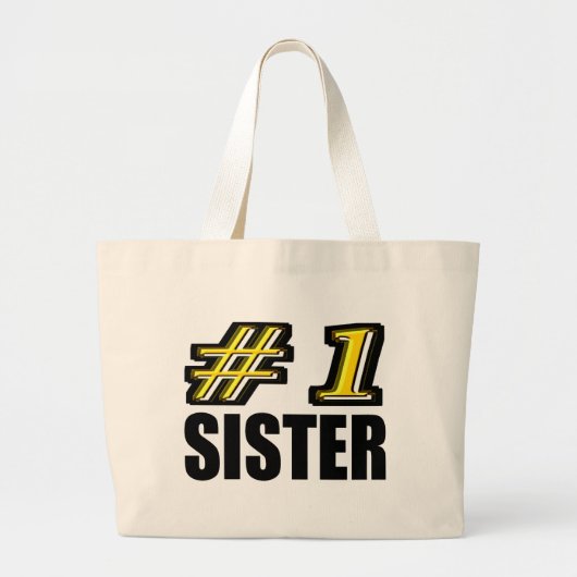 Nummer één zuster grote tote bag (Voorkant)